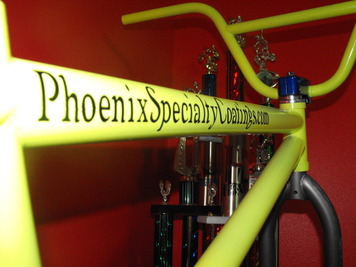BMX frame and bars in Neon Yellow