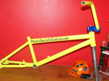 BMX frame and bars in Neon Yellow